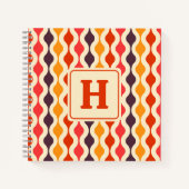 Carnet Motif géométrique rétro monogramme (Devant)
