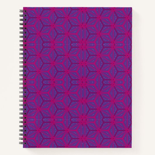Carnet Motif géométrique rétro rose (Devant)