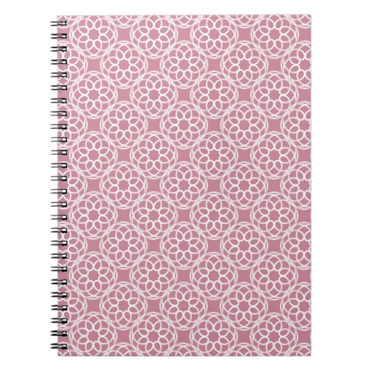Carnet Motif géométrique rose blanc (Devant)