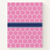 Carnet Motif géométrique rose et marine (Dos)