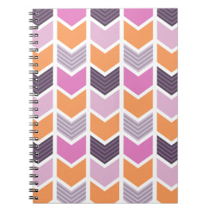 Carnet Motif géométrique rose pourpre orange de Chevron