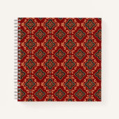 Carnet Motif géométrique rouge / Impression indienne (Devant)