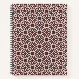 Carnet Motif géométrique sans couture marron blanc
