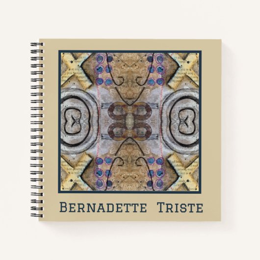 Carnet Motif géométrique sans couture marron et mauve (Devant)