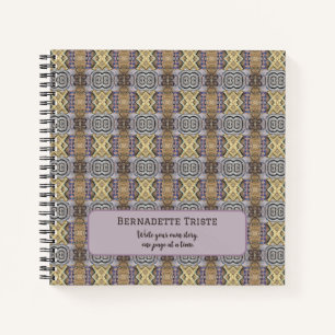 Carnet Motif géométrique sans couture marron et mauve