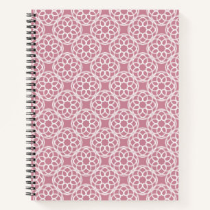 Carnet Motif géométrique sans couture rose blanc