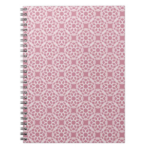 Carnet Motif géométrique sans couture rose blanc