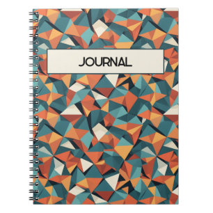 Carnet Motif géométrique sarcelle et orange milieu du XXe