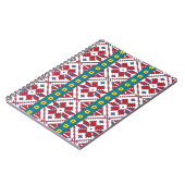 Carnet Motif géométrique tribal rouge, bleu et blanc étoi (Côté gauche)