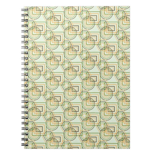 Carnet Motif géométrique vert (Devant)