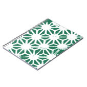 Carnet Motif géométrique vert et blanc (Côté gauche)