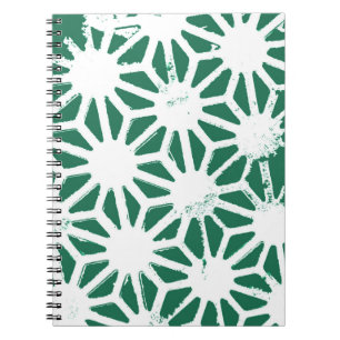Carnet Motif géométrique vert et blanc