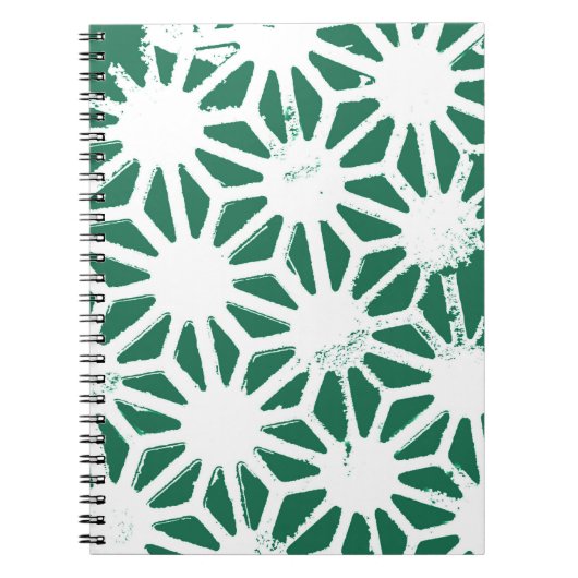 Carnet Motif géométrique vert et blanc (Devant)