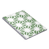Carnet Motif géométrique vert et blanc olive (Côté Droit)