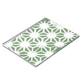 Carnet Motif géométrique vert et blanc olive (Côté gauche)