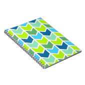 Carnet Motif géométrique vert et bleu moderne de Chevron (Côté Droit)