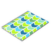Carnet Motif géométrique vert et bleu moderne de Chevron (Côté gauche)