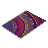 Carnet Motif géométrique violet chic monogramme nom (Côté gauche)