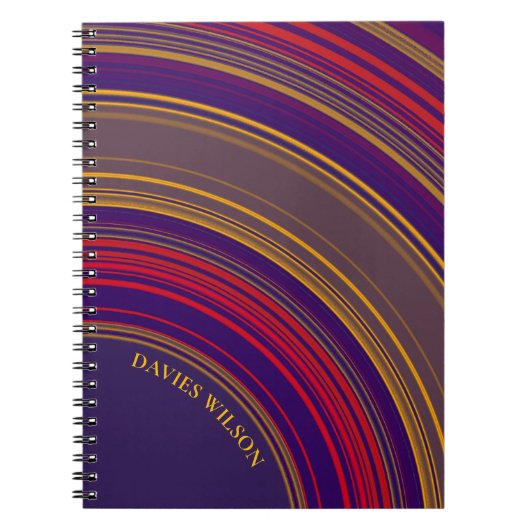 Carnet Motif géométrique violet chic monogramme nom (Devant)