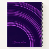 Carnet Motif géométrique violet chic monogramme nom (Dos)