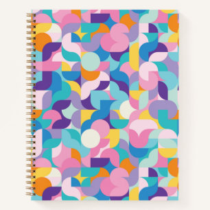 Carnet Motif géométrique violet et rose