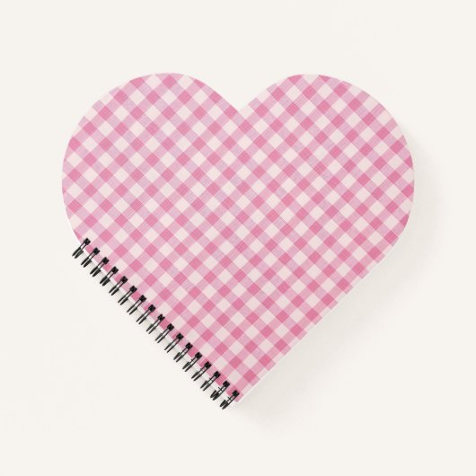 Carnet Motif Gingham Rose Bébé (Devant)