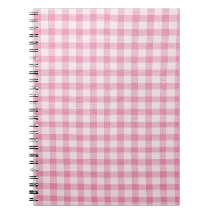 Carnet Motif Gingham Rose Bébé