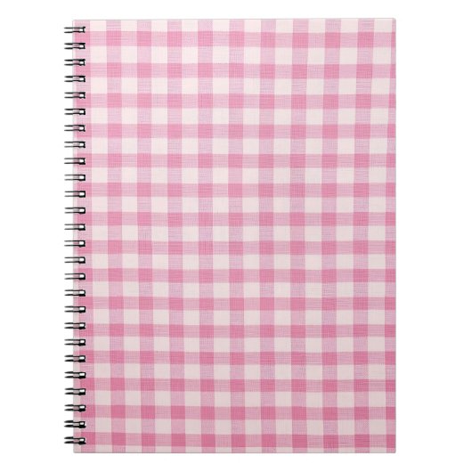 Carnet Motif Gingham Rose Bébé (Devant)