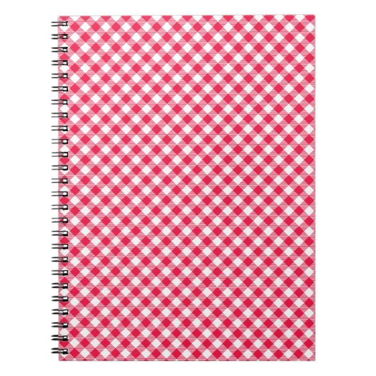 Carnet Motif Gingham Rouge et Blanc Classique Rustique (Devant)
