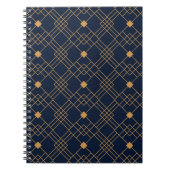 Carnet Motif Gold art déco sur arrière - plan bleu foncé (Devant)