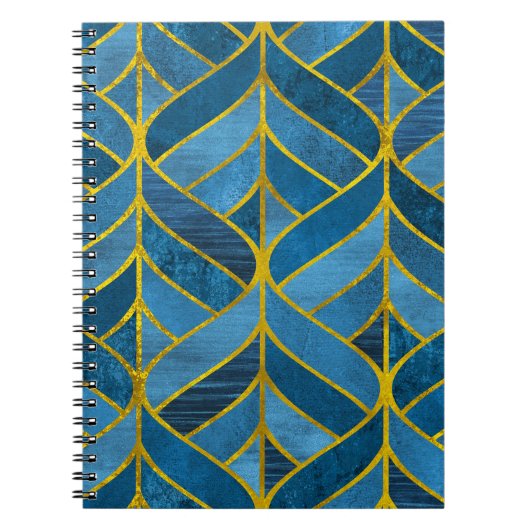 Carnet Motif Gold Blue Grunge (Devant)