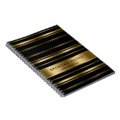 Carnet Motif Gold et Black Stripes (Côté Droit)