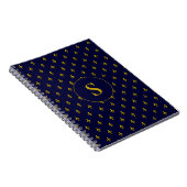 Carnet Motif Gold Fleur de Lis sur Royal Blue (Côté Droit)