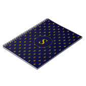 Carnet Motif Gold Fleur de Lis sur Royal Blue (Côté gauche)