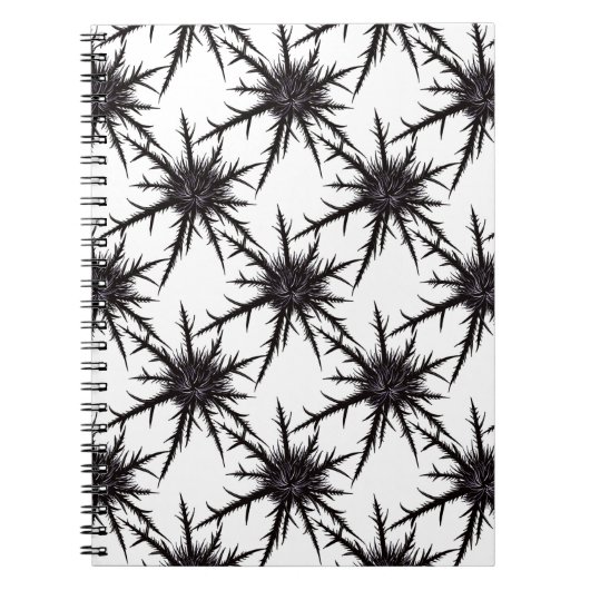 Carnet Motif gothique noir et blanc chardon Halloween (Devant)