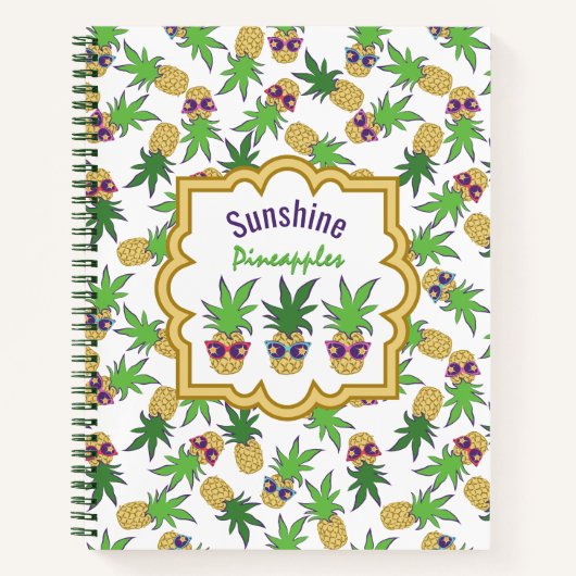 Carnet Motif graphique Sunshine Pineapples (Devant)