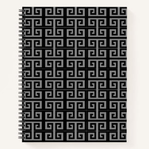 Carnet Motif grec élégant noir et gris
