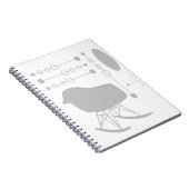 Carnet Motif gris du milieu du siècle Silhouette (Côté Droit)