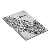 Carnet Motif gris Mehndi (Côté Droit)
