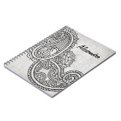 Carnet Motif gris Mehndi (Côté gauche)