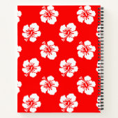 Carnet Motif Hawaïen Hibiscus Rouge et blanc (Dos)