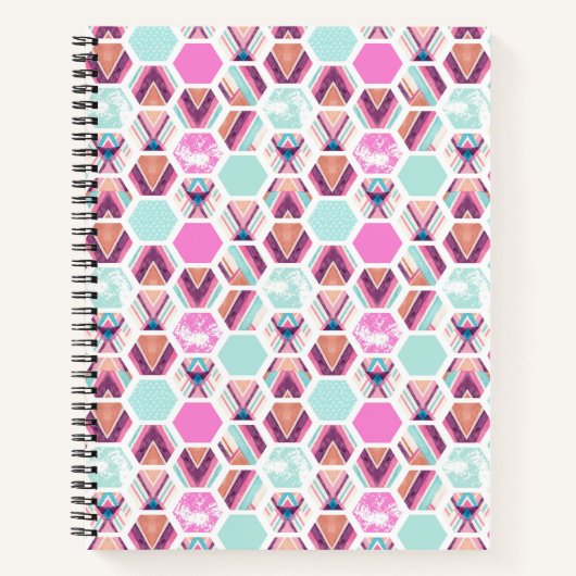 Carnet Motif Hexagon aquarelle (Devant)