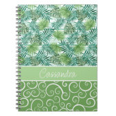 Carnet Motif Hip Tropical Green Palm Leafs (Devant)