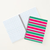 Carnet Motif horizontal rayé rouge-vert (Intérieur)