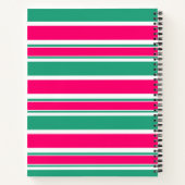 Carnet Motif horizontal rayé rouge-vert (Dos)