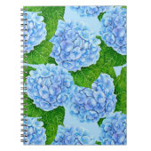 Carnet Motif hydrangée bleu (Devant)