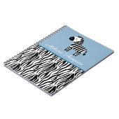 Carnet Motif imprimé zèbre Nom personnalisé  (Côté gauche)