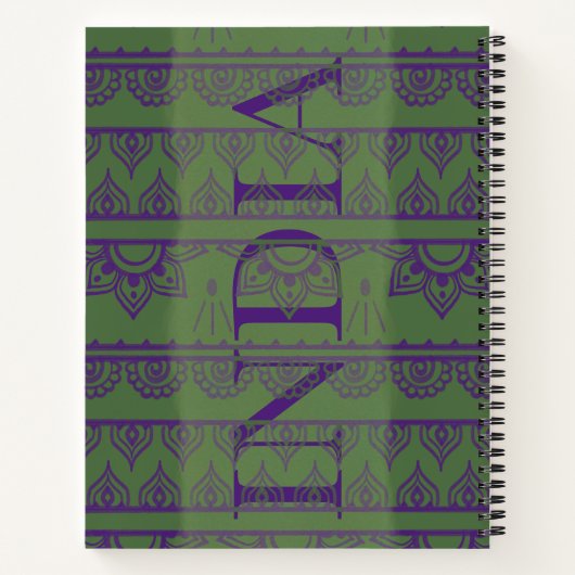 Carnet Motif indien (Dos)