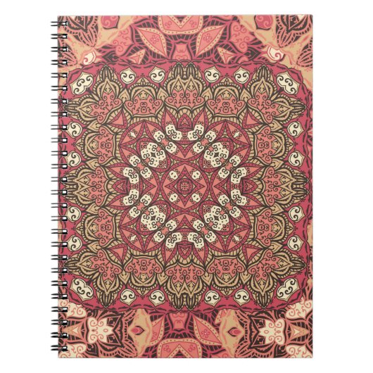Carnet Motif indien abstrait médaillon. Boho et gypsy (Devant)