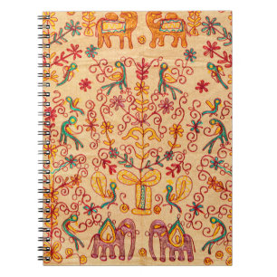 Carnet Motif indien en tissu, tissu, inde, orné